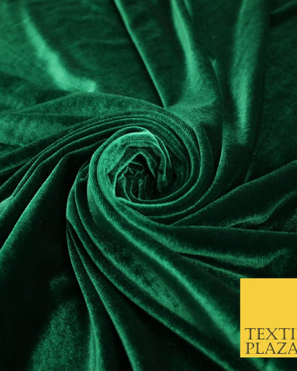 19 COLOURS - LUXURY Plush Plain Stretch Velvet Velour Fabric Material Craft 58"
