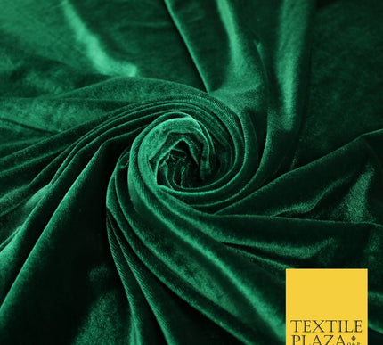19 COLOURS - LUXURY Plush Plain Stretch Velvet Velour Fabric Material Craft 58"