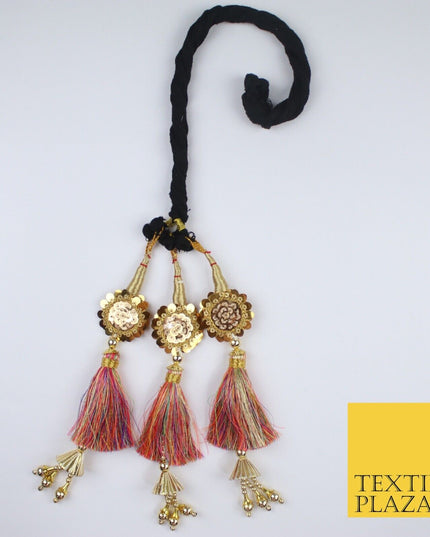 MULTICOLOUR SEQUIN Parandi Paranda Indian Tassels Mehndi Jago Hair Braid PR607