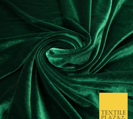 19 COLOURS - LUXURY Plush Plain Stretch Velvet Velour Fabric Material Craft 58"