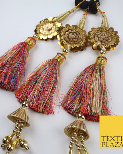 MULTICOLOUR SEQUIN Parandi Paranda Indian Tassels Mehndi Jago Hair Braid PR607