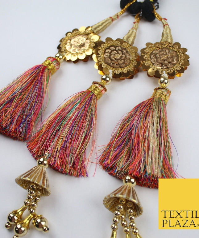MULTICOLOUR SEQUIN Parandi Paranda Indian Tassels Mehndi Jago Hair Braid PR607