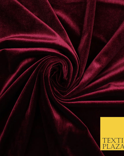 19 COLOURS - LUXURY Plush Plain Stretch Velvet Velour Fabric Material Craft 58"