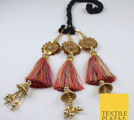 MULTICOLOUR SEQUIN Parandi Paranda Indian Tassels Mehndi Jago Hair Braid PR607