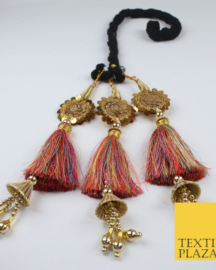 MULTICOLOUR SEQUIN Parandi Paranda Indian Tassels Mehndi Jago Hair Braid PR607