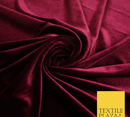 19 COLOURS - LUXURY Plush Plain Stretch Velvet Velour Fabric Material Craft 58"