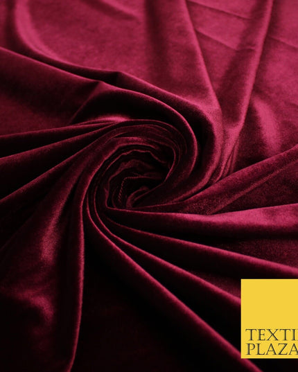 19 COLOURS - LUXURY Plush Plain Stretch Velvet Velour Fabric Material Craft 58"