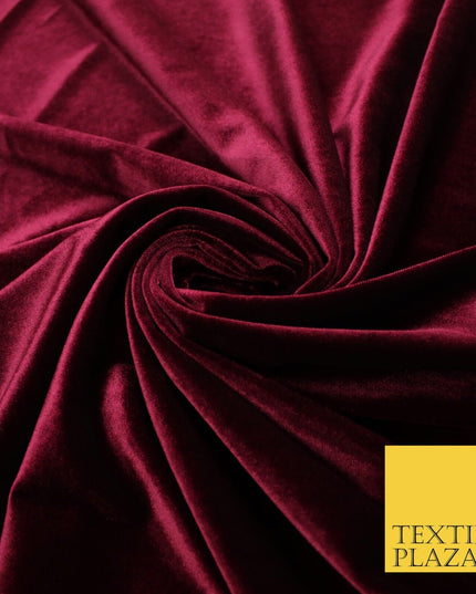 19 COLOURS - LUXURY Plush Plain Stretch Velvet Velour Fabric Material Craft 58"