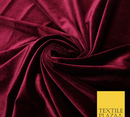 19 COLOURS - LUXURY Plush Plain Stretch Velvet Velour Fabric Material Craft 58"