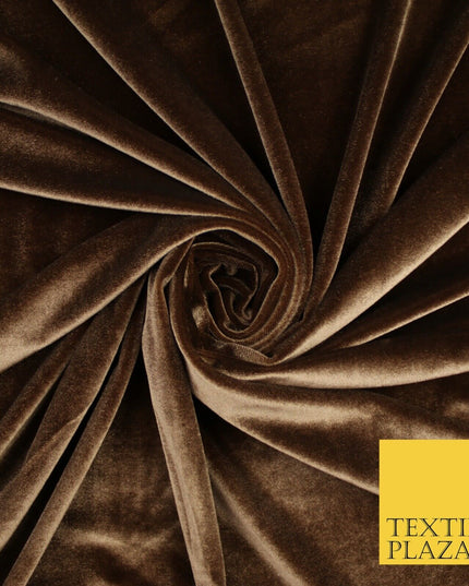 19 COLOURS - LUXURY Plush Plain Stretch Velvet Velour Fabric Material Craft 58"