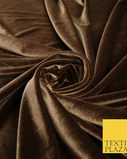 19 COLOURS - LUXURY Plush Plain Stretch Velvet Velour Fabric Material Craft 58"