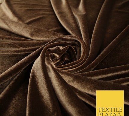 19 COLOURS - LUXURY Plush Plain Stretch Velvet Velour Fabric Material Craft 58"