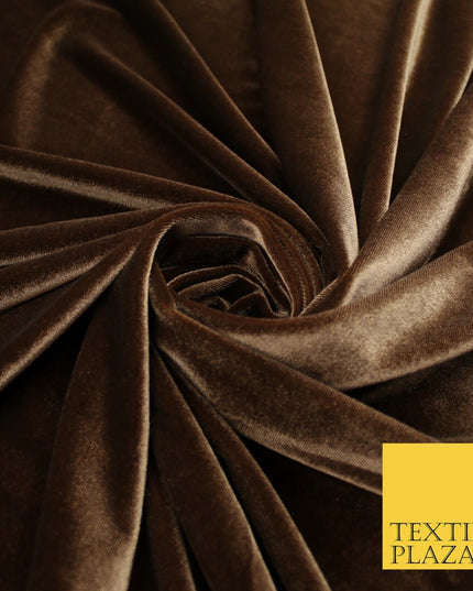 19 COLOURS - LUXURY Plush Plain Stretch Velvet Velour Fabric Material Craft 58"