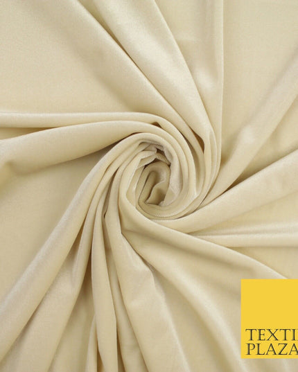 19 COLOURS - LUXURY Plush Plain Stretch Velvet Velour Fabric Material Craft 58"