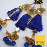 ROYAL BLUE MIRROR Parandi Paranda Indian Tassels Mehndi Jago Hair Braid PR603