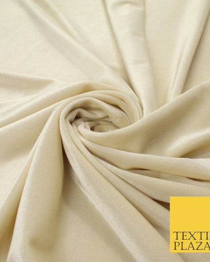 19 COLOURS - LUXURY Plush Plain Stretch Velvet Velour Fabric Material Craft 58"