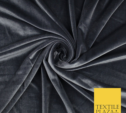 19 COLOURS - LUXURY Plush Plain Stretch Velvet Velour Fabric Material Craft 58"