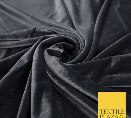 19 COLOURS - LUXURY Plush Plain Stretch Velvet Velour Fabric Material Craft 58"
