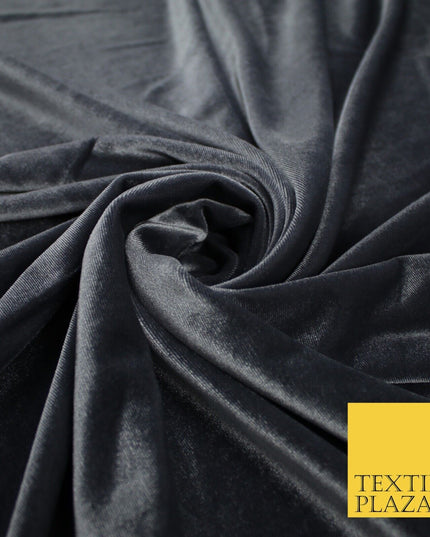 19 COLOURS - LUXURY Plush Plain Stretch Velvet Velour Fabric Material Craft 58"