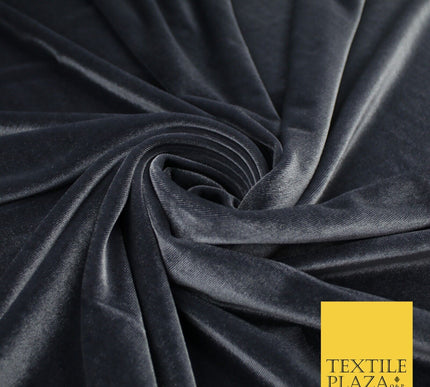19 COLOURS - LUXURY Plush Plain Stretch Velvet Velour Fabric Material Craft 58"
