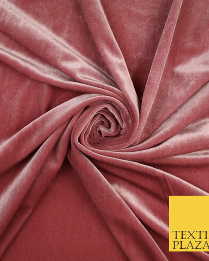 19 COLOURS - LUXURY Plush Plain Stretch Velvet Velour Fabric Material Craft 58"