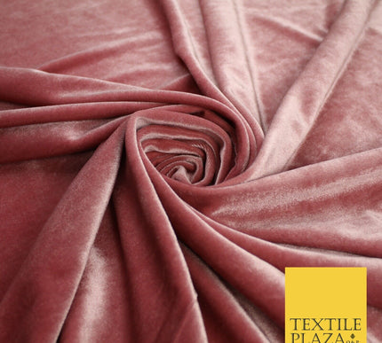 19 COLOURS - LUXURY Plush Plain Stretch Velvet Velour Fabric Material Craft 58"