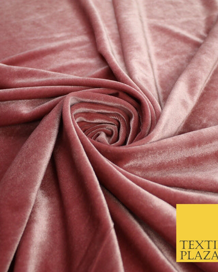 19 COLOURS - LUXURY Plush Plain Stretch Velvet Velour Fabric Material Craft 58"