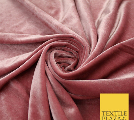 19 COLOURS - LUXURY Plush Plain Stretch Velvet Velour Fabric Material Craft 58"