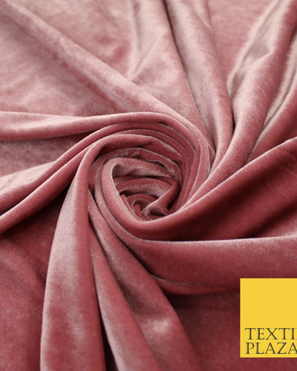 19 COLOURS - LUXURY Plush Plain Stretch Velvet Velour Fabric Material Craft 58"