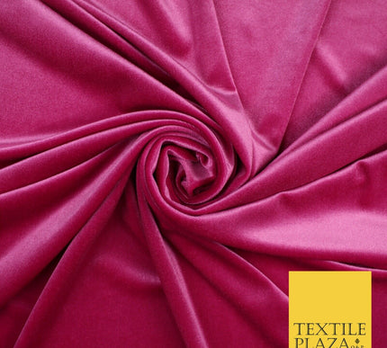 19 COLOURS - LUXURY Plush Plain Stretch Velvet Velour Fabric Material Craft 58"