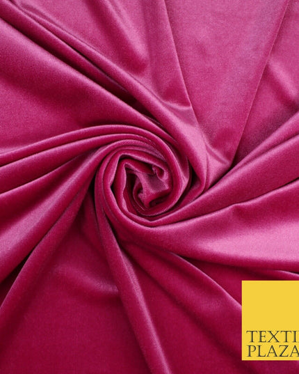 19 COLOURS - LUXURY Plush Plain Stretch Velvet Velour Fabric Material Craft 58"