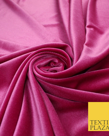 19 COLOURS - LUXURY Plush Plain Stretch Velvet Velour Fabric Material Craft 58"