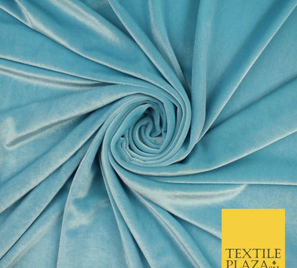19 COLOURS - LUXURY Plush Plain Stretch Velvet Velour Fabric Material Craft 58"