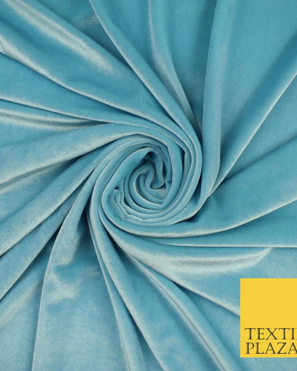 19 COLOURS - LUXURY Plush Plain Stretch Velvet Velour Fabric Material Craft 58"