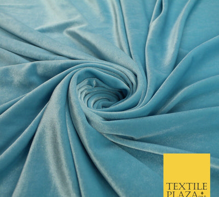 19 COLOURS - LUXURY Plush Plain Stretch Velvet Velour Fabric Material Craft 58"