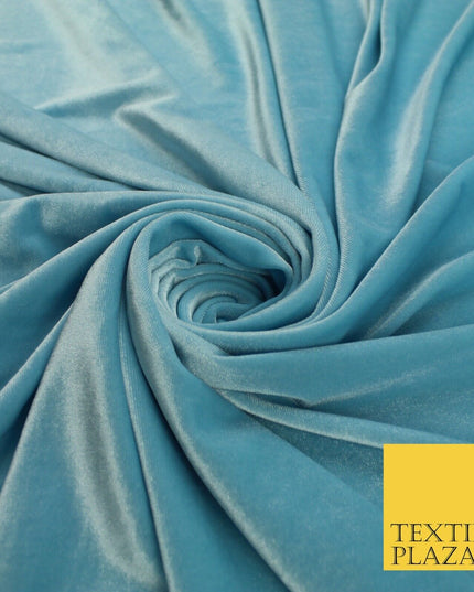 19 COLOURS - LUXURY Plush Plain Stretch Velvet Velour Fabric Material Craft 58"