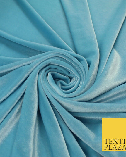 19 COLOURS - LUXURY Plush Plain Stretch Velvet Velour Fabric Material Craft 58"