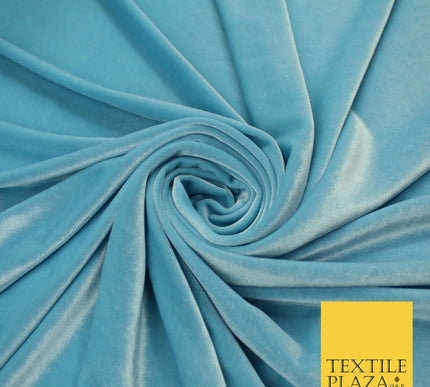19 COLOURS - LUXURY Plush Plain Stretch Velvet Velour Fabric Material Craft 58"