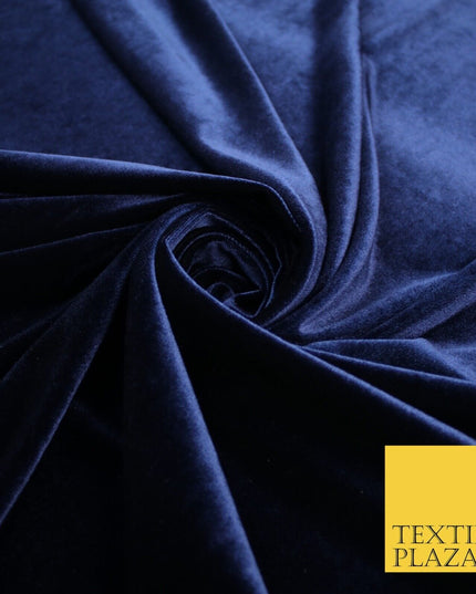 19 COLOURS - LUXURY Plush Plain Stretch Velvet Velour Fabric Material Craft 58"