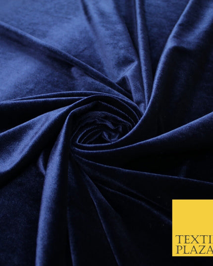 19 COLOURS - LUXURY Plush Plain Stretch Velvet Velour Fabric Material Craft 58"