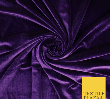 19 COLOURS - LUXURY Plush Plain Stretch Velvet Velour Fabric Material Craft 58"