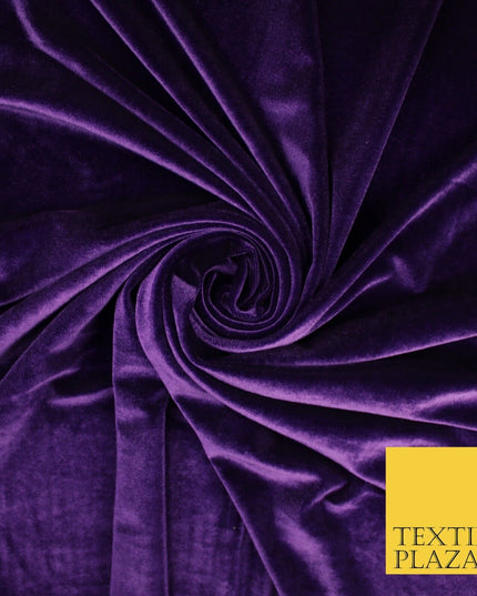 19 COLOURS - LUXURY Plush Plain Stretch Velvet Velour Fabric Material Craft 58"