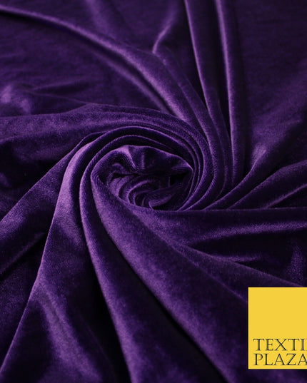 19 COLOURS - LUXURY Plush Plain Stretch Velvet Velour Fabric Material Craft 58"