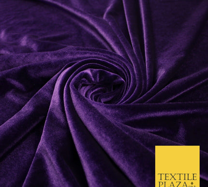 19 COLOURS - LUXURY Plush Plain Stretch Velvet Velour Fabric Material Craft 58"