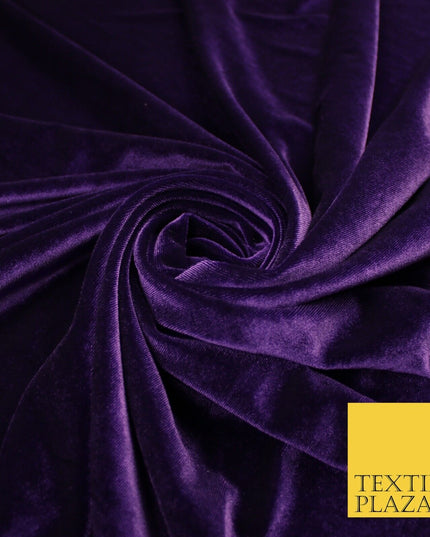19 COLOURS - LUXURY Plush Plain Stretch Velvet Velour Fabric Material Craft 58"