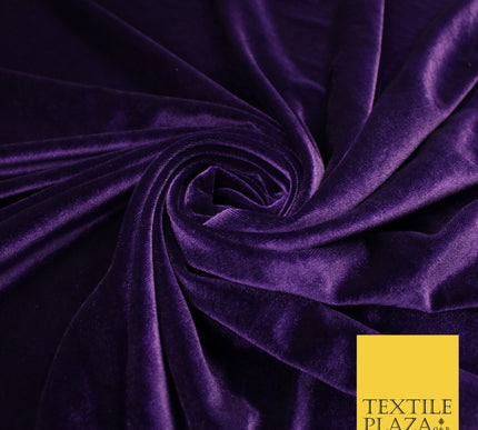 19 COLOURS - LUXURY Plush Plain Stretch Velvet Velour Fabric Material Craft 58"