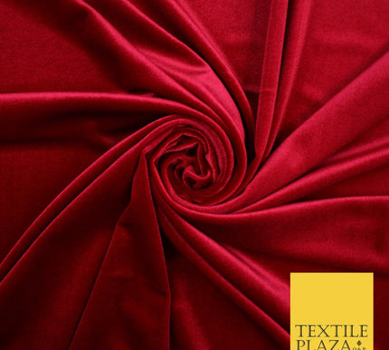 19 COLOURS - LUXURY Plush Plain Stretch Velvet Velour Fabric Material Craft 58"