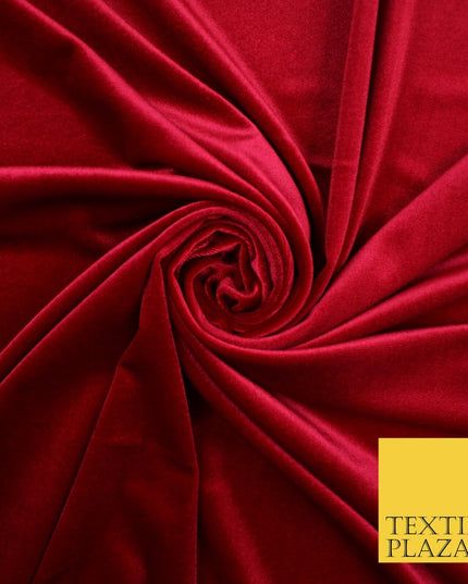 19 COLOURS - LUXURY Plush Plain Stretch Velvet Velour Fabric Material Craft 58"