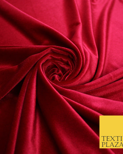 19 COLOURS - LUXURY Plush Plain Stretch Velvet Velour Fabric Material Craft 58"