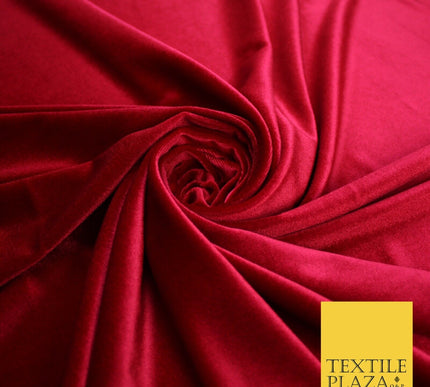 19 COLOURS - LUXURY Plush Plain Stretch Velvet Velour Fabric Material Craft 58"